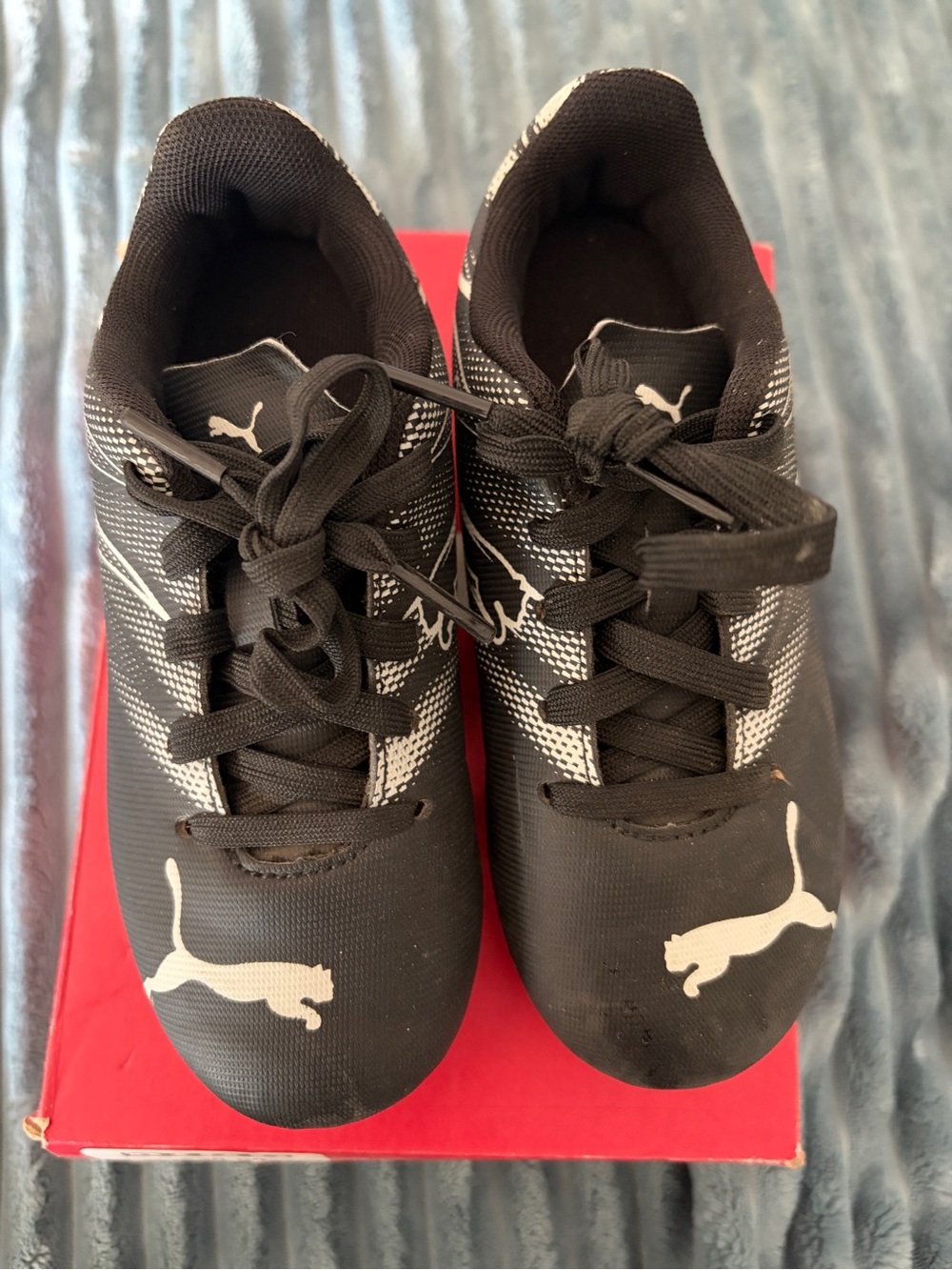 Puma Kids Black and White Lace-Up Sneakers
